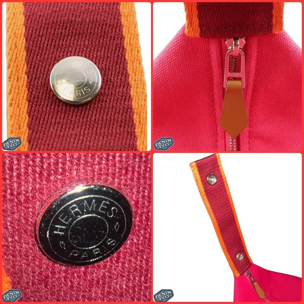 Hermès Hibiscus Pink Canvas Toile Bride-A-Brac Small‎ Travel Case/Vanity Bag